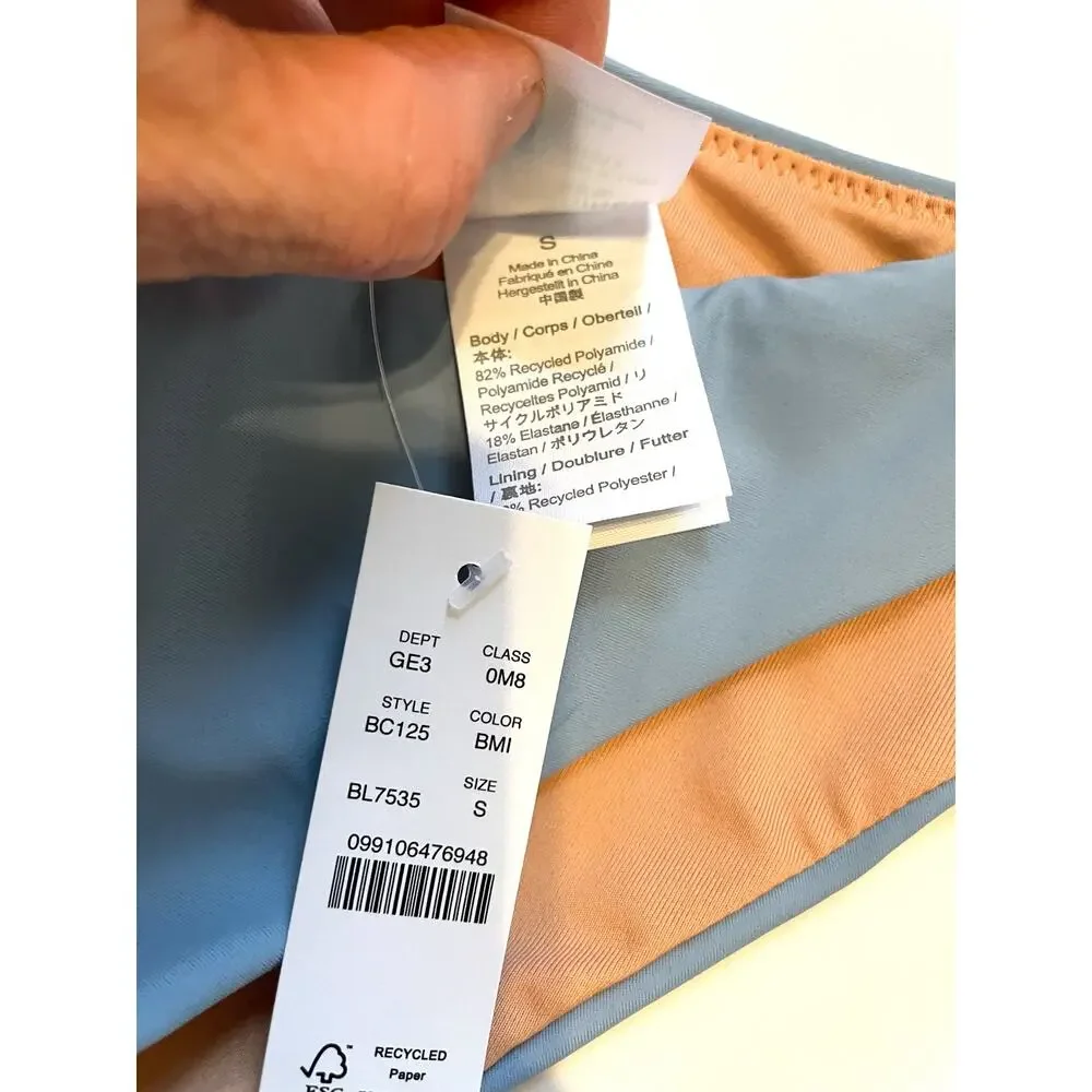 J. Crew High Leg Swim Bikini Bottom Light Blue Size Small NEW